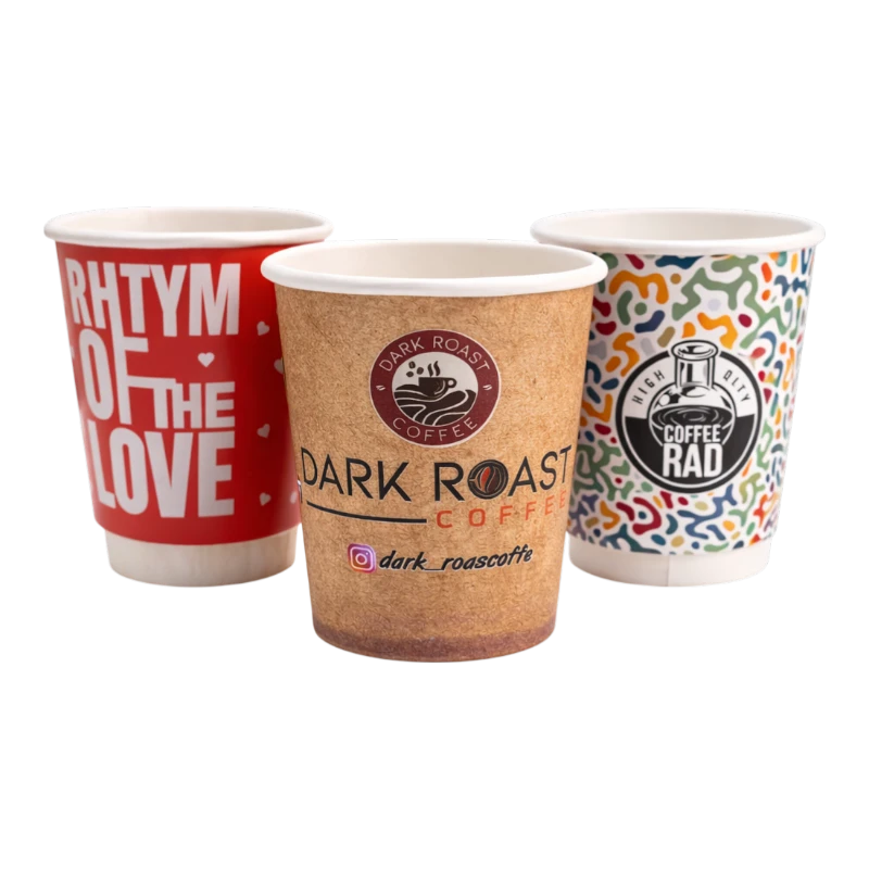 8 Oz Baskılı Double Wall Karton bardak görsel